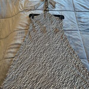 Zebra Print Halter Dress